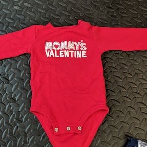 6month embroidered Valentine's onesie